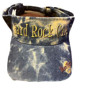 Hard Rock Cafe Orlando Vintage Visor Hat. Blue‎ Stone Washed Denim